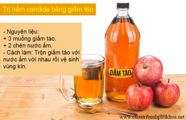 Chữa nấm candida bằng dấm táo