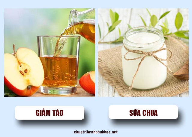 giấm táo và sữa chua trị viêm phụ khoa