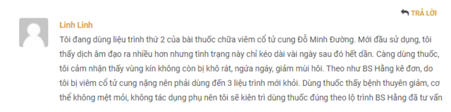 Người bệnh từng điều trị viêm cổ tử cung phản hồi về bài thuốc Phụ Khang Đỗ Minh